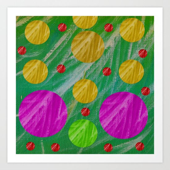 Dots and acrylpaint pattern Art Print