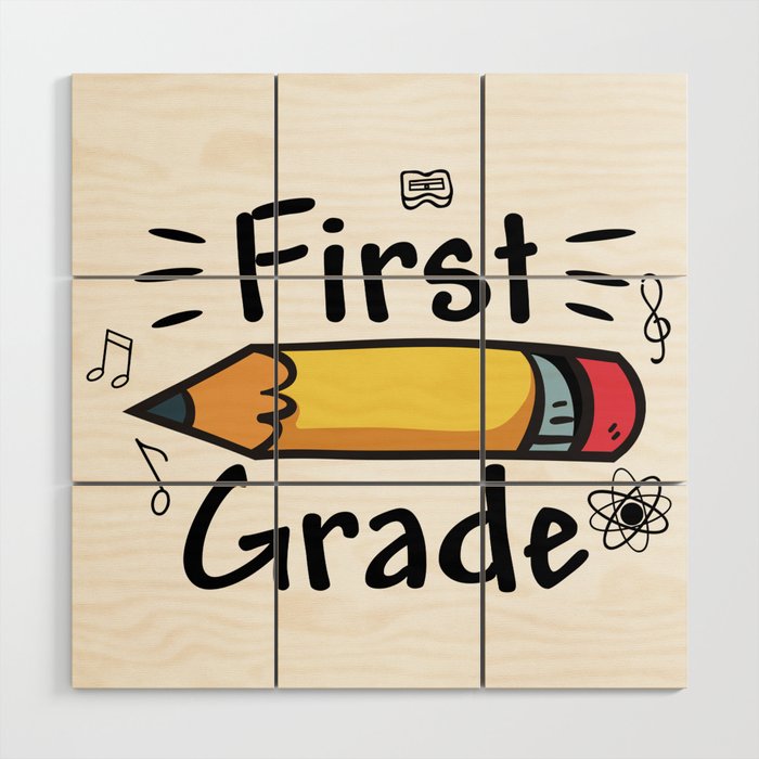 First Grade Pencil Wood Wall Art