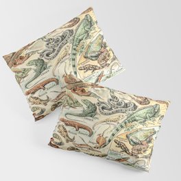 Reptiles II by Adolphe Millot // XL 19th Century Snakes Lizards Alligators Science Textbook Artwork Pillow Sham