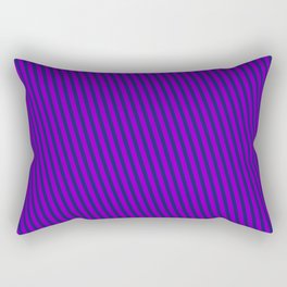 [ Thumbnail: Dark Violet and Midnight Blue Colored Pattern of Stripes Rectangular Pillow ]