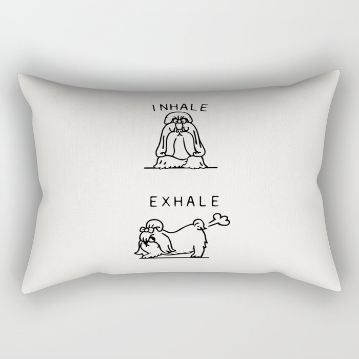 Inhale Exhale Shih Tzu Rectangular Pillow