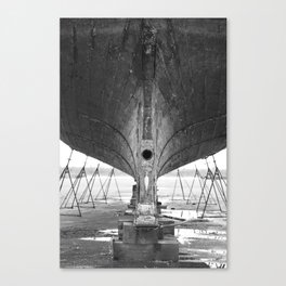 Boat Propeller Shipyard Wooden Boat Commercial Fishing F/V Astoria Oregon Columbia River Industrial Black and White Nautical Art Canvas Print