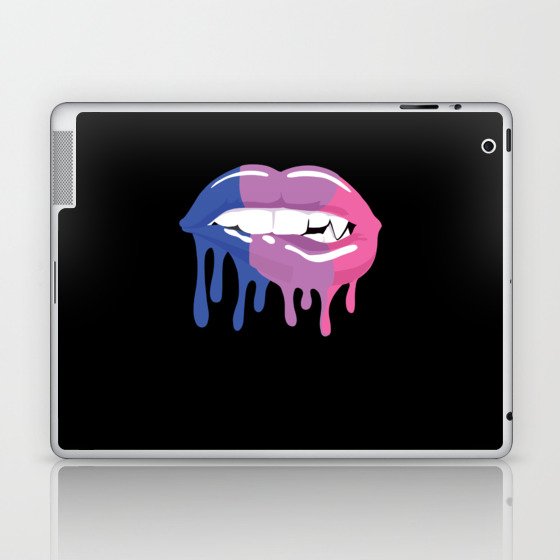 Bi Flag Gay Pride Lgbtq Lips Mouth Laptop & iPad Skin