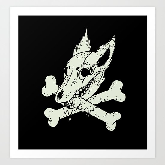 Dog & Crossbones Art Print