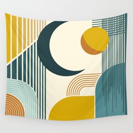 Mid Century Modern Abstract Pattern Wall Tapestry