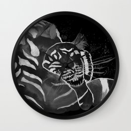 Cuddling Tigers Black and White Style Wall Clock | Graphicdesign, Lovetigers, Junglelove, Luckytiger, Leapingtiger, Bengaltiger, Tigerlove, Easytiger, Sumatrantiger, Junglesafari 