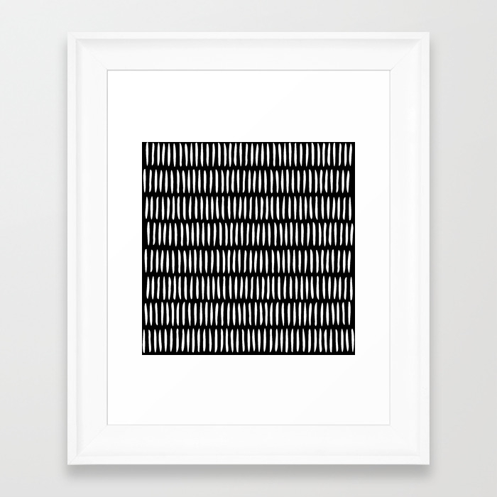 Classy Handpainted Stripes Pattern Black Scandinavian Design Framed Art Print By Peladesign Society6