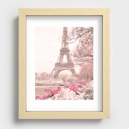 Paris Nursery, White, Eiffel Tower Recessed Framed Print