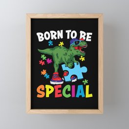 Born To Be Special Autism Awareness Framed Mini Art Print