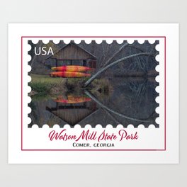 Watson Mill State Park Postage Stamp Art Print