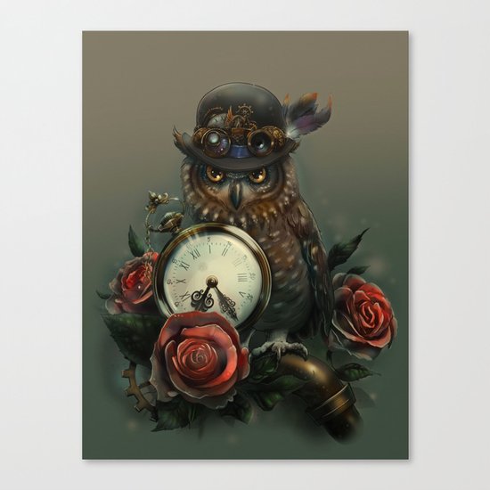 Sir Owl. Steampunk Canvas Print