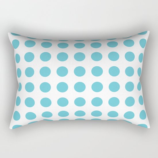 Simply Polka Dots in Seaside Blue Rectangular Pillow
