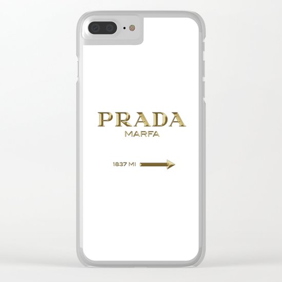 Golden PradaMarfa sign Clear iPhone Case