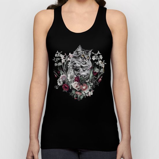 Cat in flowers Unisex Tank Top