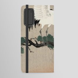 Japanese Crane on Branch of Pine, 1900-1930 by Ohara Koson Android Wallet Case