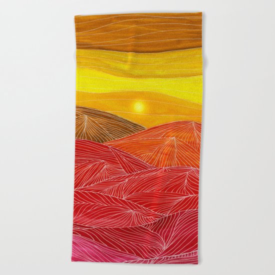 Lines in the mountains IX Beach Towel