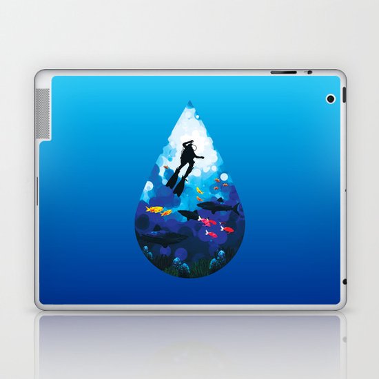 Diver of the Blue Laptop & iPad Skin