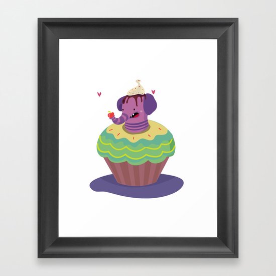 Elephant cupcake Framed Art Print