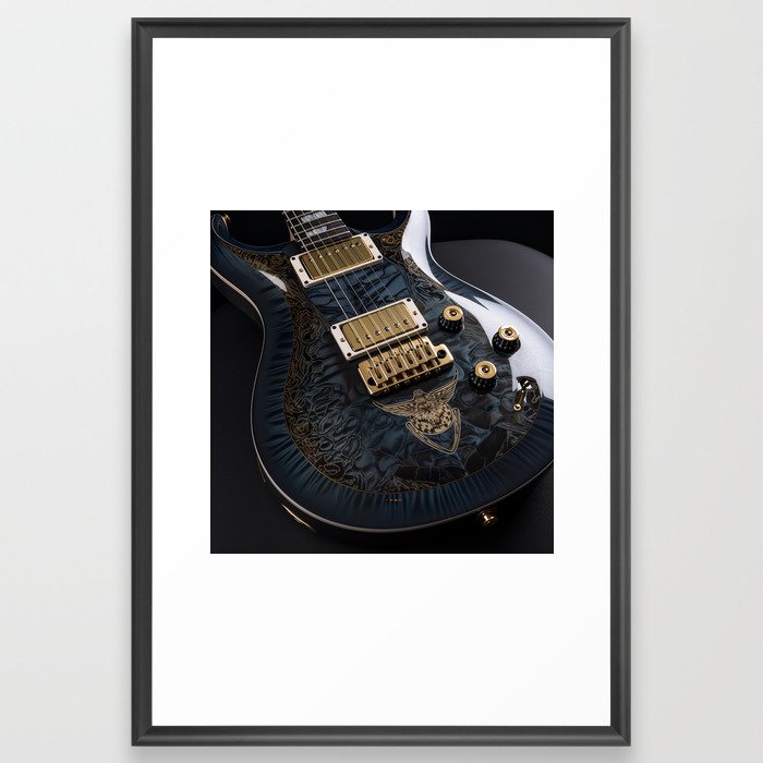 Celestial Electric Guitar Framed Art Print