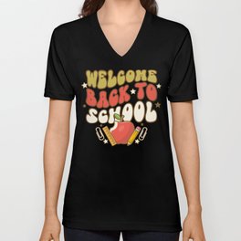 Welcome back to school retro vintage art V Neck T Shirt