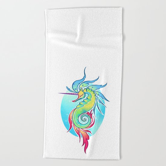 Sea Unicorn Beach Towel