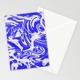 Blue Wavy Grunge Stationery Card