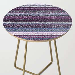 Carpet Stripes Eggplant Purple Steel Blue Side Table