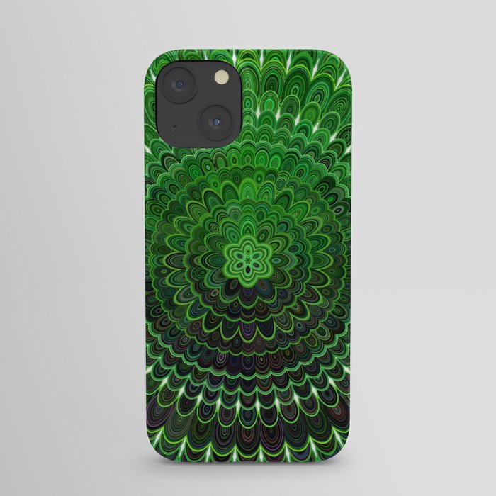 Green Flower Mandala iPhone Case
