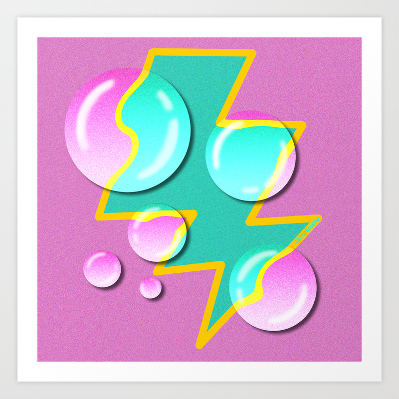 Trapper Keeper 90S 90s Kid Bubble Lightning Bolt Trapper Keeper Design Art Print By Melisssne Society6 society6