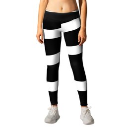 Abstract black & white Lines Stripes Pattern - Mix and Match with Simplicity of Life Leggings | Lines, Geometrical, Modern, Retro, Boho, Stripes, Geometry, Black, Abstract, Bohemian 