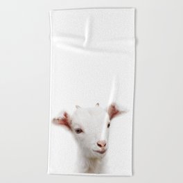 Baby Goat, Farm Animals, Art for Kids, Baby Animals Art Print By Synplus Beach Towel