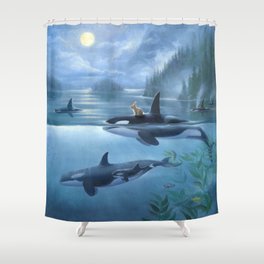 Isabella and the Pod Shower Curtain