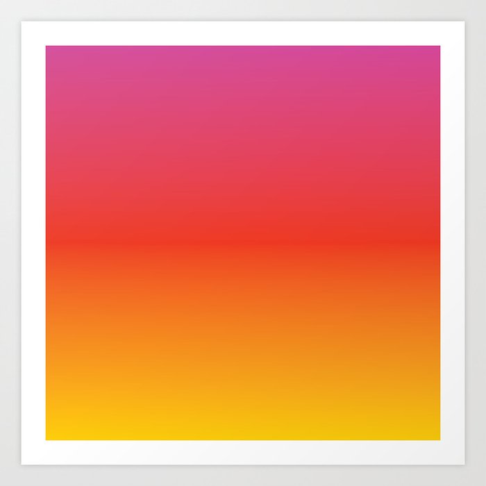 pink red orange yellow evening sky gradient Art Print