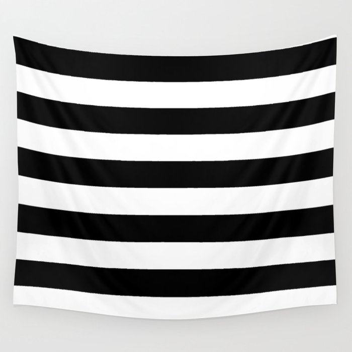 Black & White Stripes- Mix & Match with Simplicity of Life Wall Tapestry