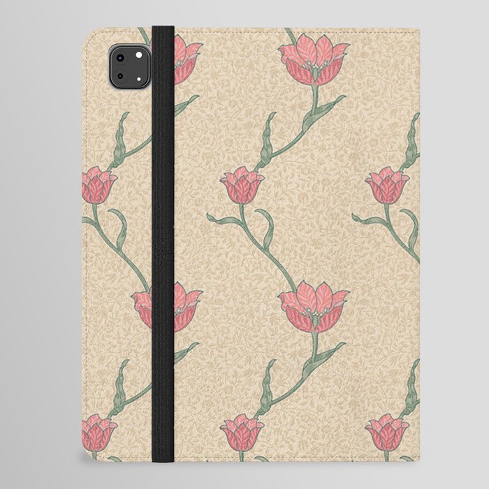 William Morris Garden Tulip Neutral Red iPad Folio Case