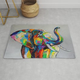Happy elephant Rug
