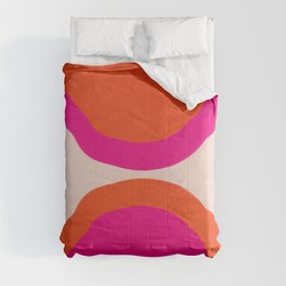 Curved Trajectories (Fuchsia Pink and Orange) Comforter