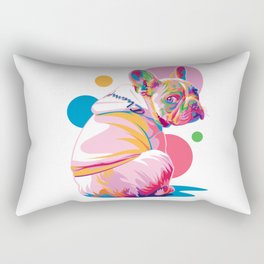 Rainbow French Bulldog Rectangular Pillow