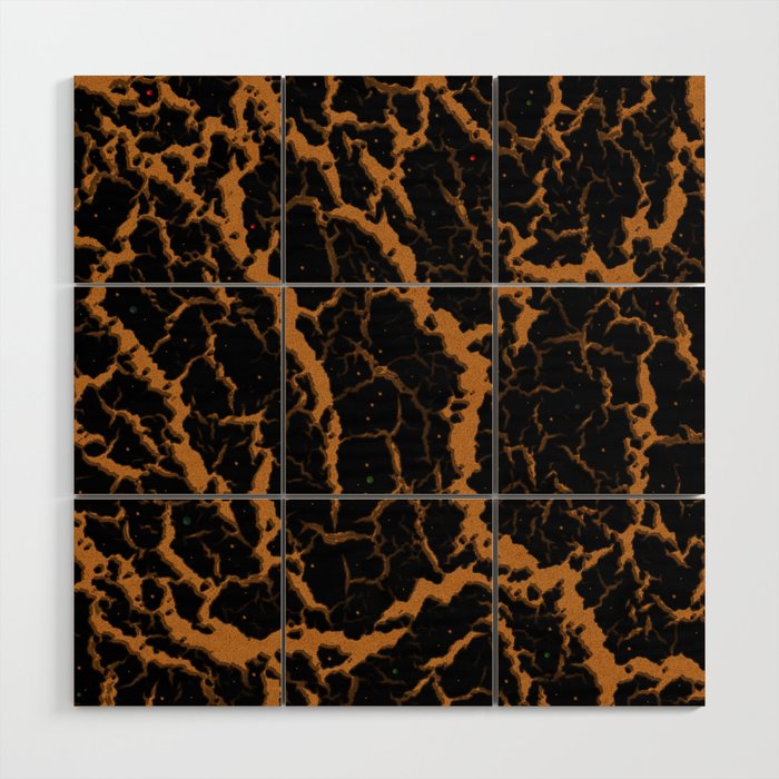 Cracked Space Lava - Bronze Wood Wall Art