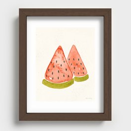 Watermelon Watercolor Recessed Framed Print
