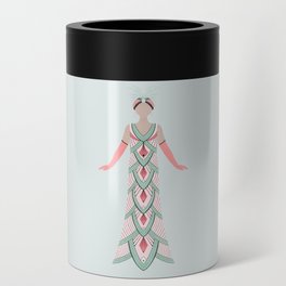 Art Deco Lady in a scale dress Can Cooler