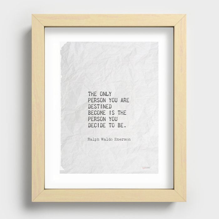 Ralph Waldo Emerson quotes 100 Recessed Framed Print