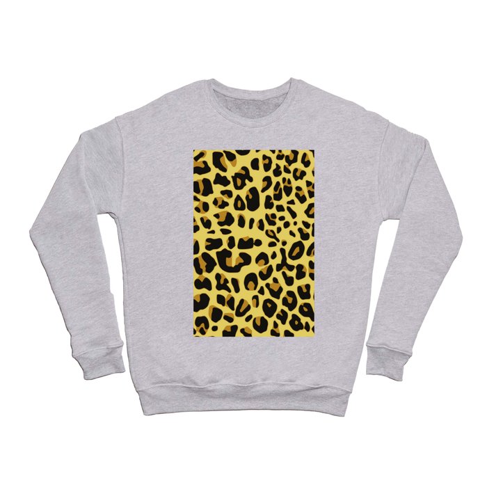 Hipster black yellow brown leopard animal print Crewneck Sweatshirt