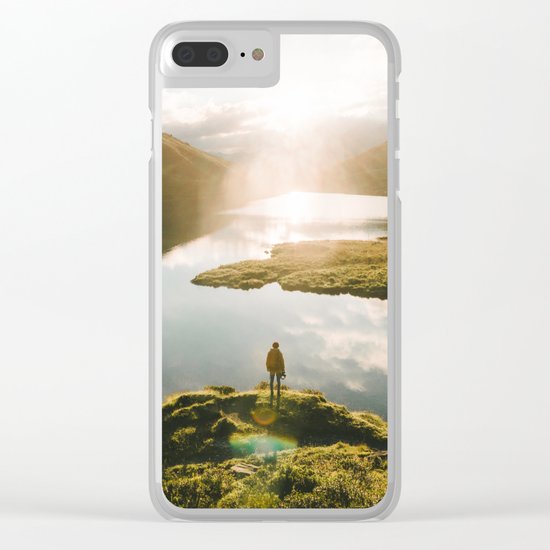Switzerland Mountain Lake Sunrise - Landscape Photography Clear iPhone Case