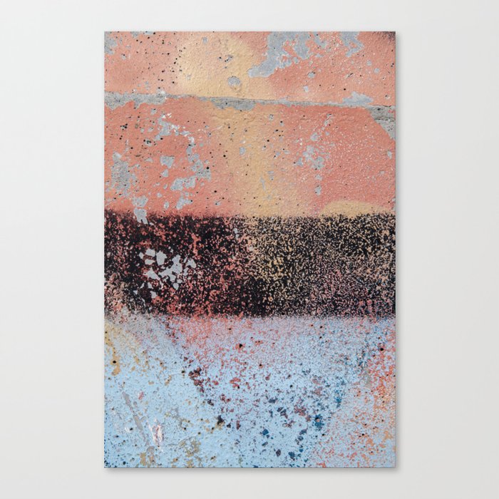 Abstract urban graffiti, weatherd orange, black and blue - street photography Canvas Print