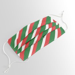 Modern Diagonal Stripes - Christmas Seasonal Colors Face Mask