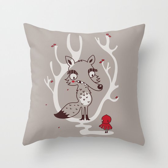 Hello big wolf Throw Pillow