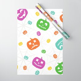 Halloween Pattern with Pumpkins Wrapping Paper