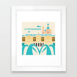 St. Petersburg Fountains Framed Art Print