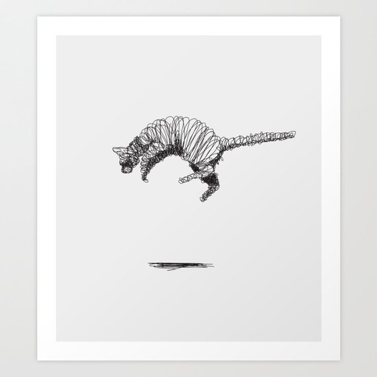 Cat Flying Art Print